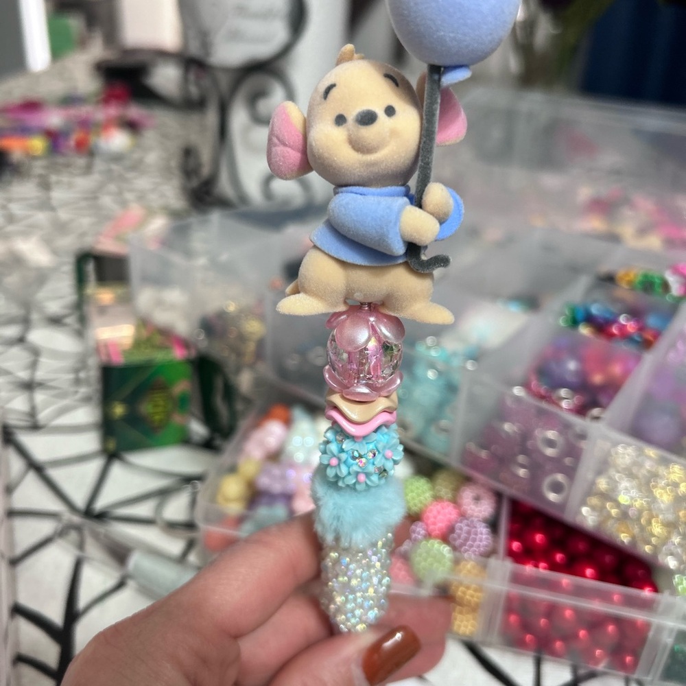 Disney Bear with Balloon - Blue and Pink